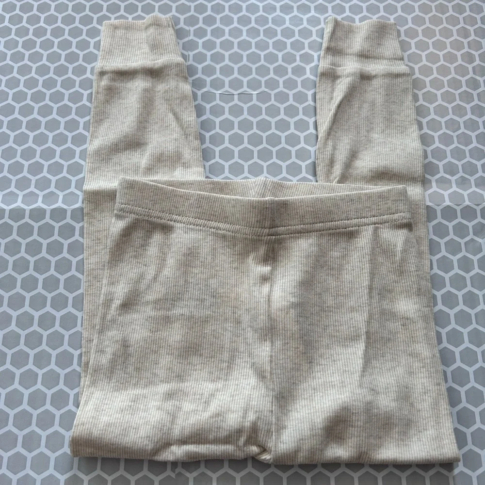 NWT Old Navy Cream Ribbed Henley Top & Matching Pajama Set Size 3T
